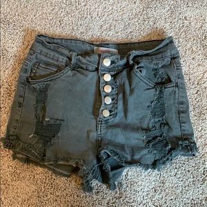 Grey high waisted shorts